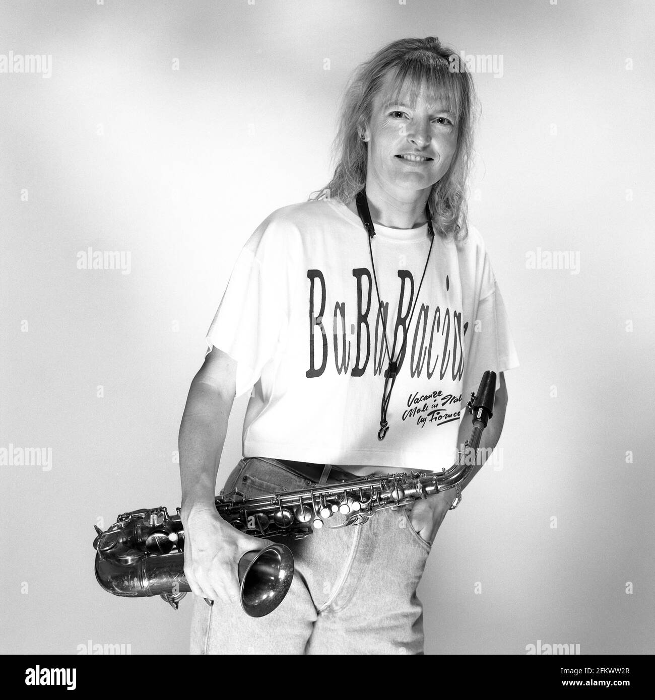 Die Britische Saxophonistin Barbara Thompson 1996 Stockfoto