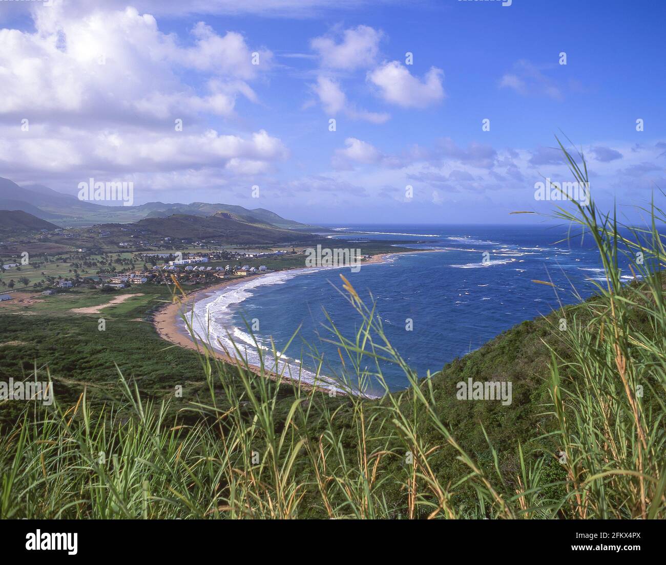 Fregate Bay Beach von der Autobahn, St. Kitts, St. Kitts und Nevis, Lesser Antillen, Karibik Stockfoto