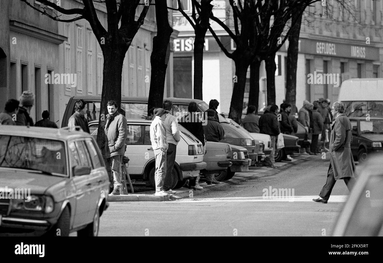 Arbeitslinie In Der Wiener Herbststraße, Archibbild Februar 1992 Stockfoto