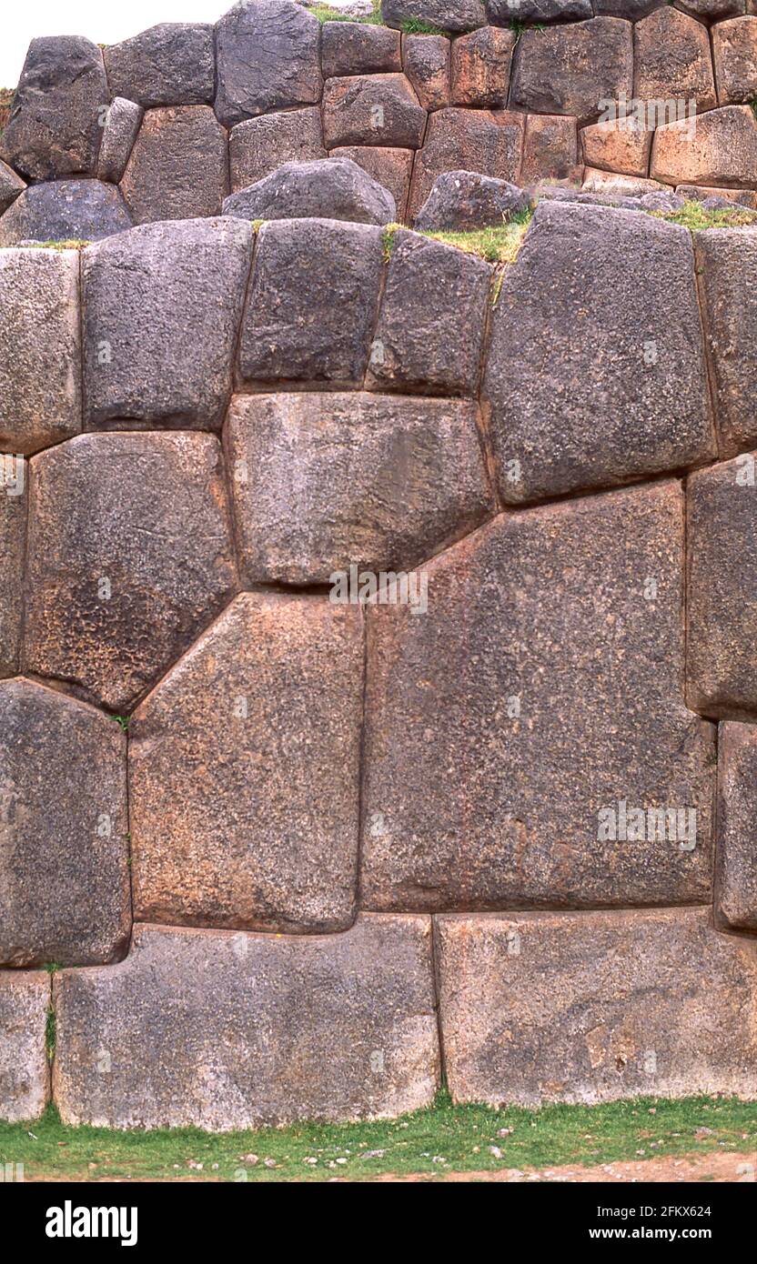 Mauer von Sacsayhuamán, Cuzco, Peru Stockfoto