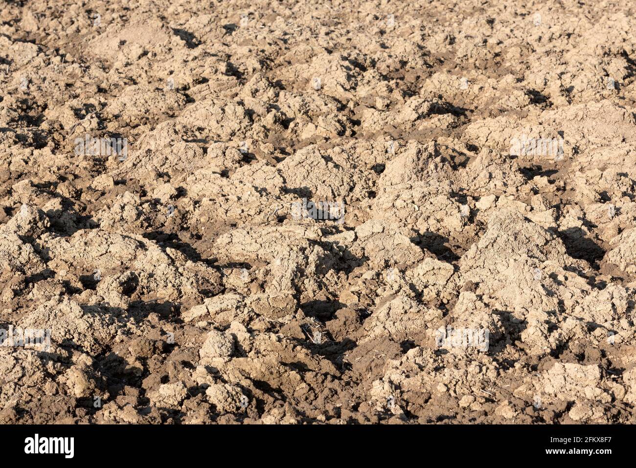 Gepflügte Feld, Boden Stockfoto