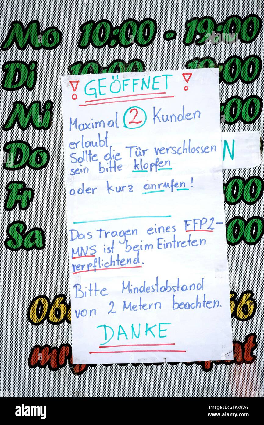 Corona, Sicherheitshinweise Stockfoto