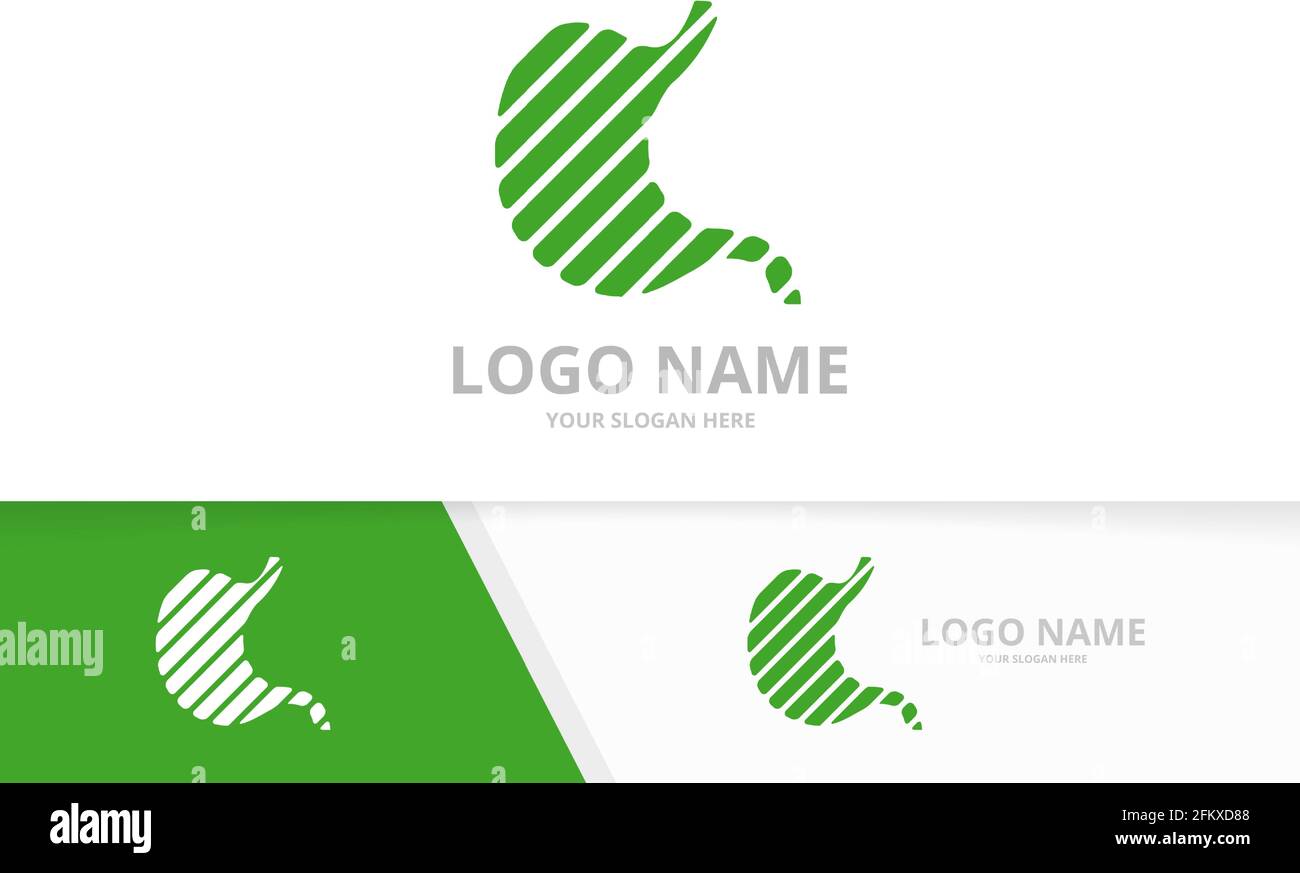 Kreatives Magen-Logo-Design. Design-Vorlage für Logo des Magen-Darm-Trakts. Stock Vektor