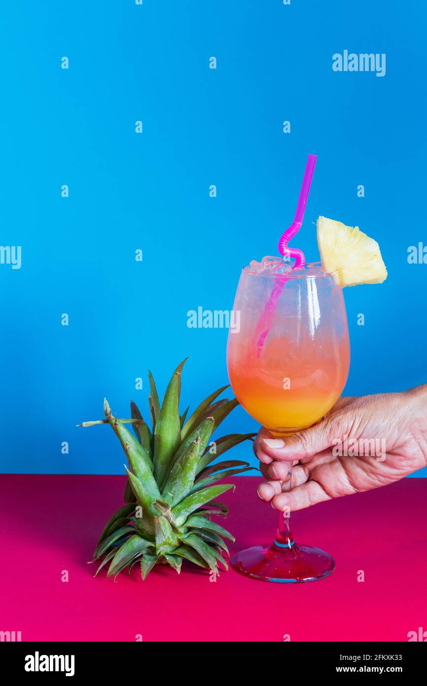 Cocktail Tequila Sonnenaufgang für Frühling und Sommer Drink Konzept Stockfoto