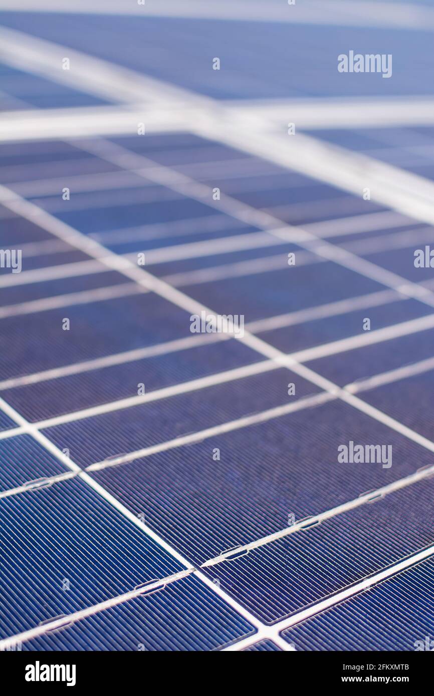 Detail der Oberfläche der Sonnenkollektoren Stockfoto