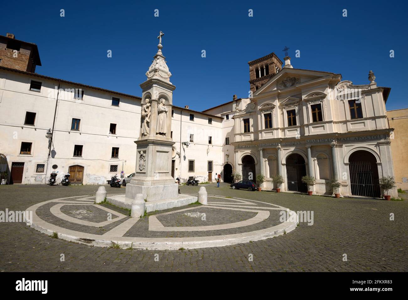 Italien, Rom, Isola Tiberina, Kirche San Bartolomeo all'Isola Stockfoto