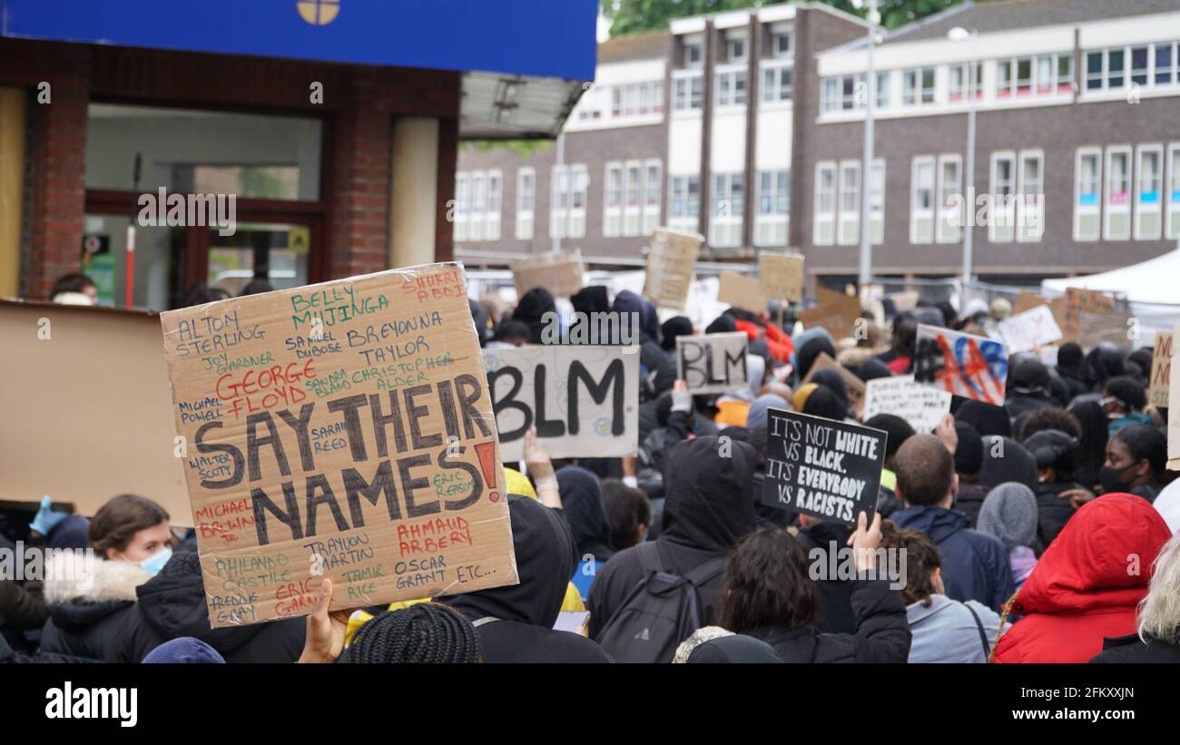 Black Lives Matter - BLM Protest in Coventry UK, 7. Juni 2020 Stockfoto