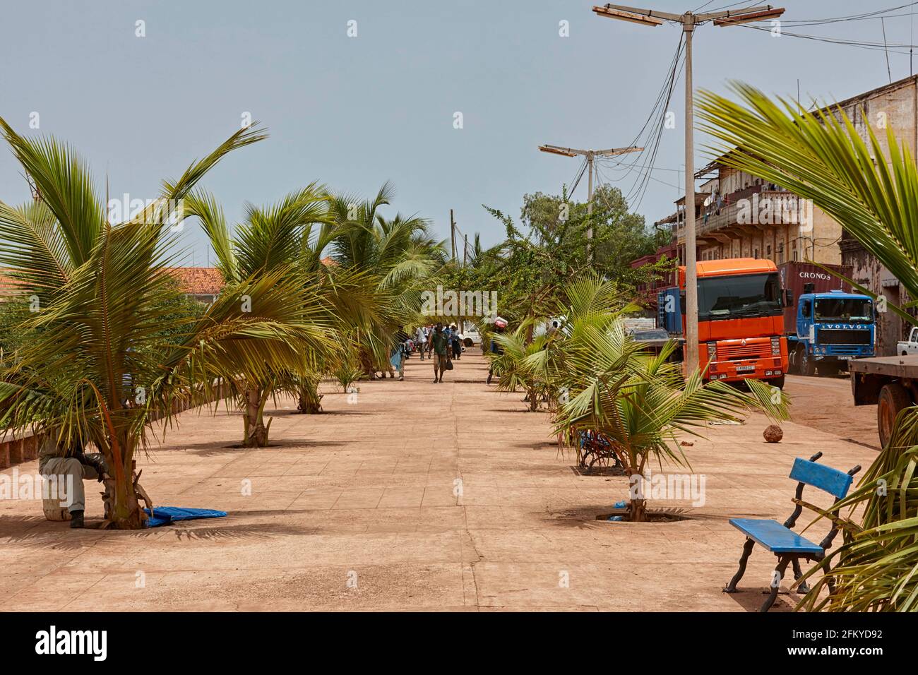 Promenade in der Nähe des Hafens in Bissau Guinea-Bissau Afrika Stockfoto