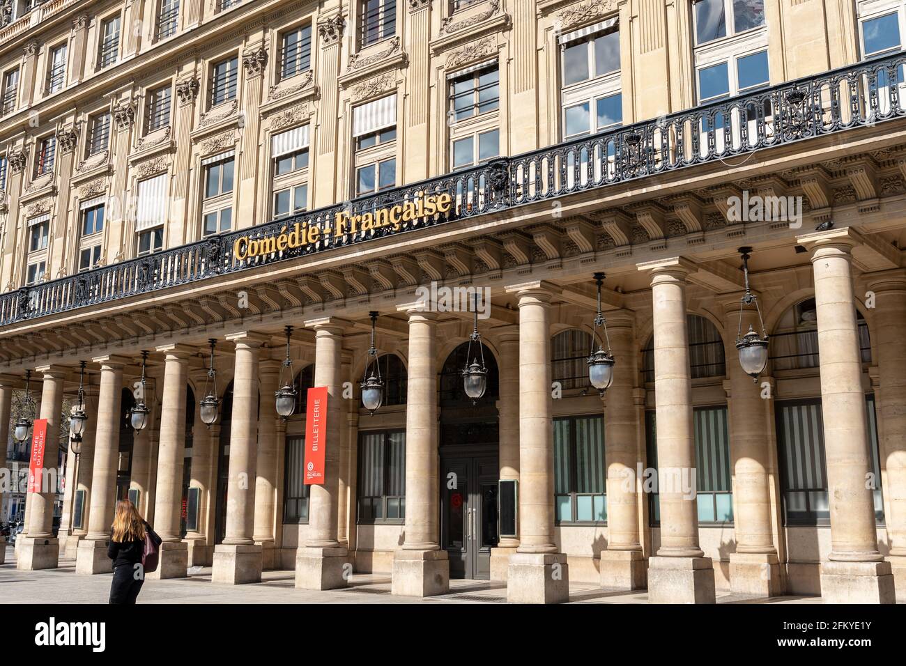 Fassade der Comedie Francaise in Paris Stockfoto