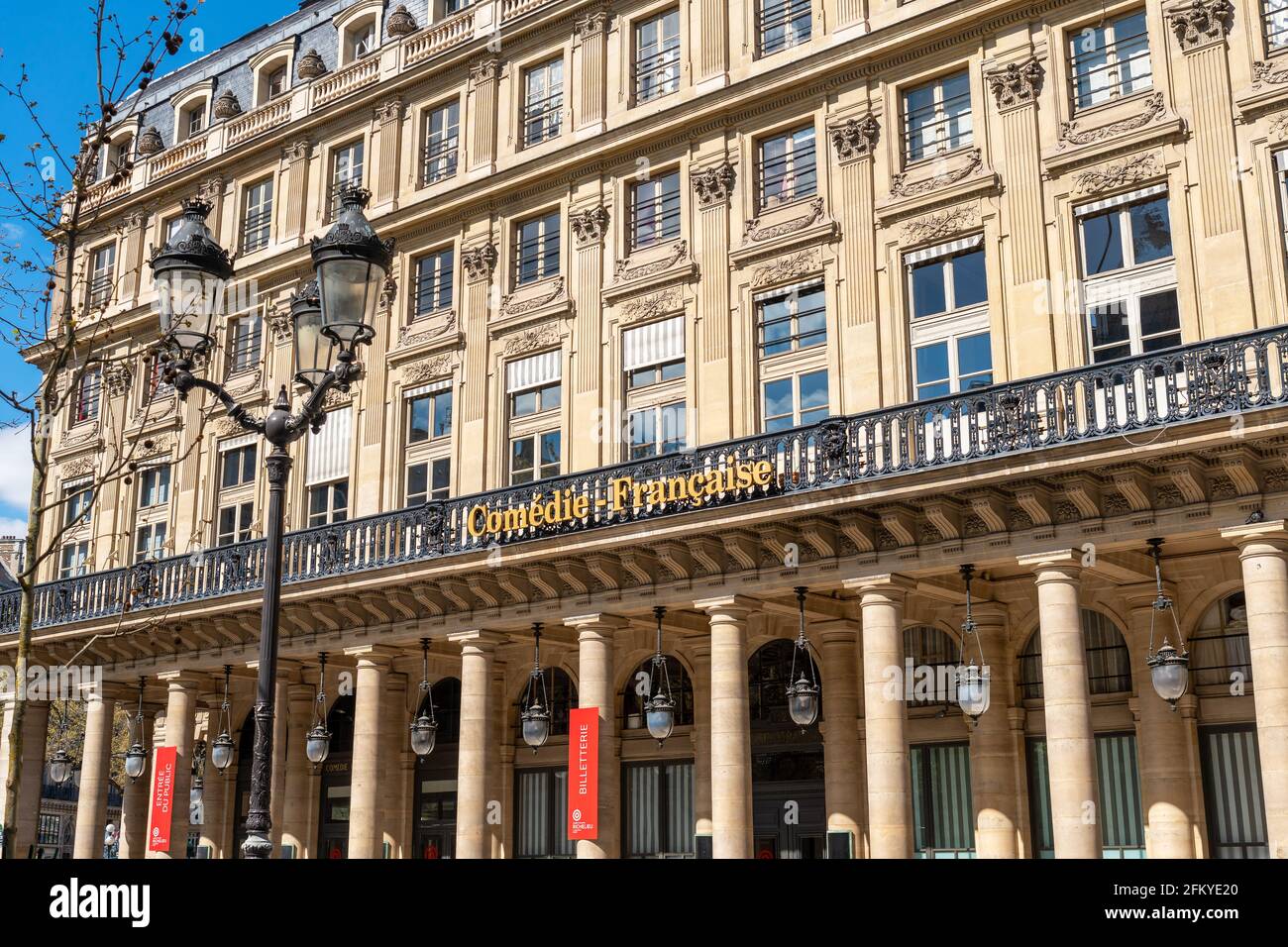 Fassade der Comedie Francaise in Paris Stockfoto