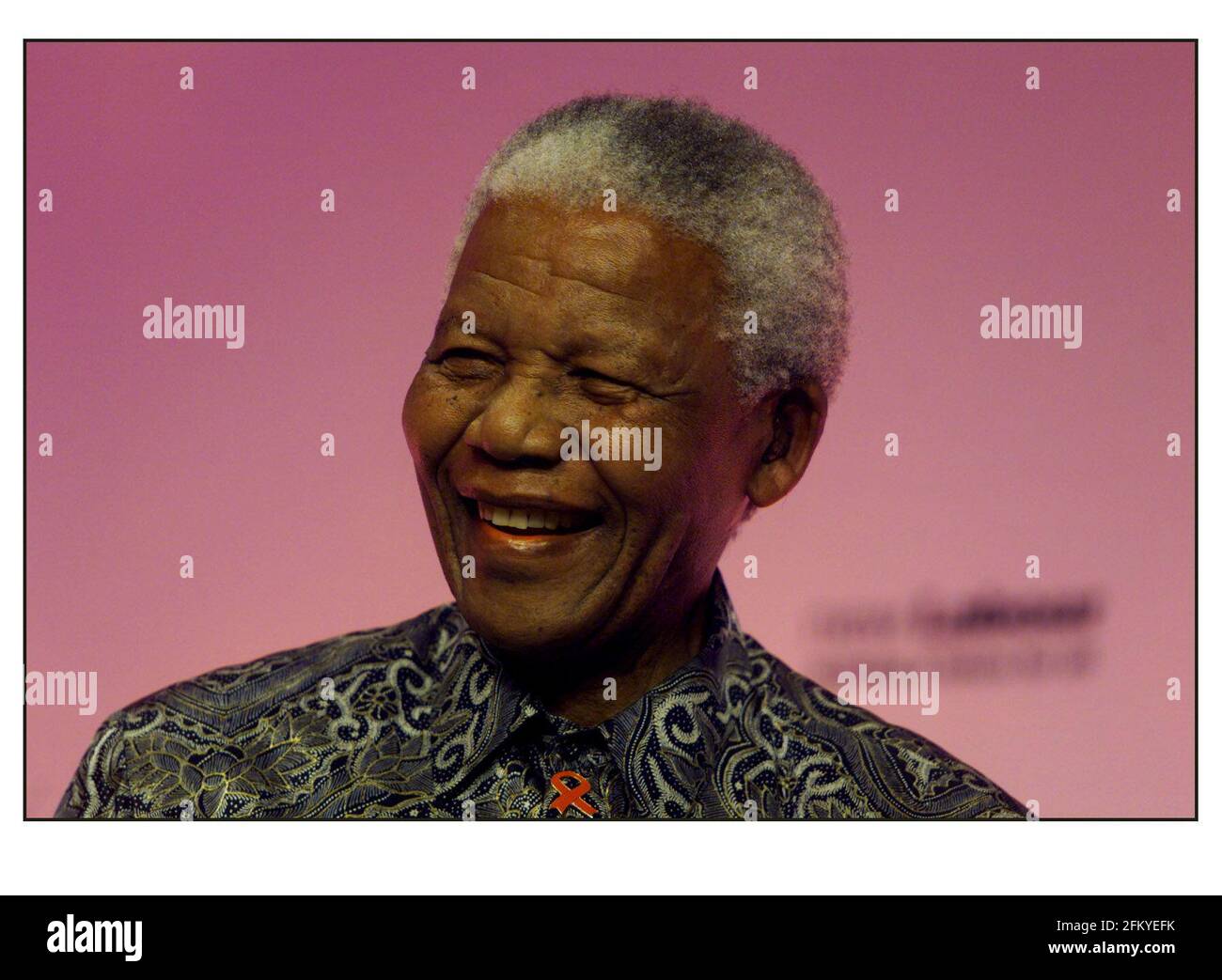 Nelson Mandela spricht auf der Labour Party Conference 2000 in Brighton Stockfoto