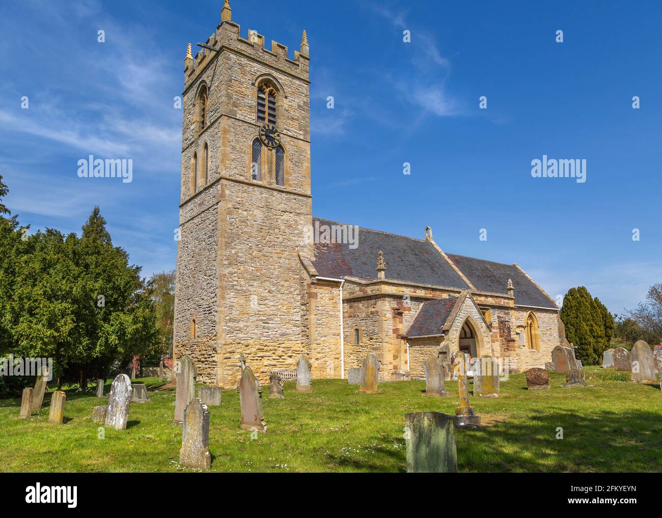 St. Peter Kirche in Welford on Avon, Warwickshire, England. Stockfoto