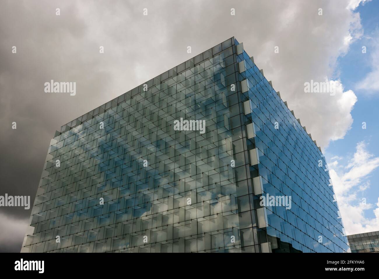 Der Hauptsitz von Telefónica (Ciudad de la Comunicación) in Madrid, Spanien. Stockfoto