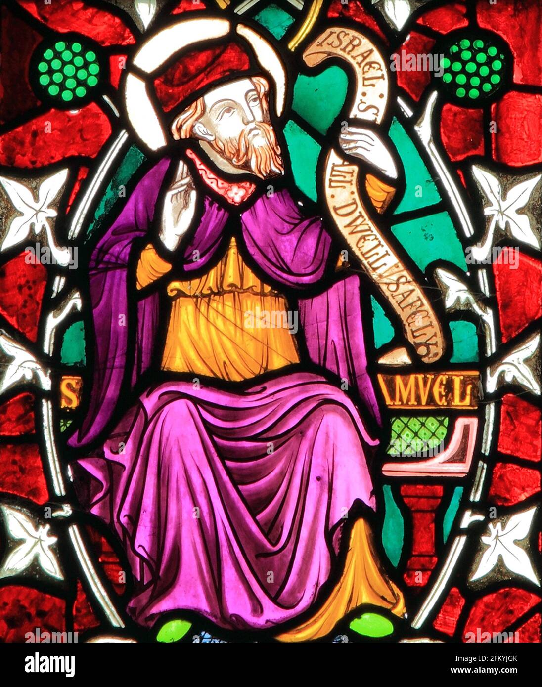 Samuel, biblischer Prophet, Altes Testament, Glasfenster, von Frederick Preedy, Old Hunstanton, Norfolk, England Stockfoto