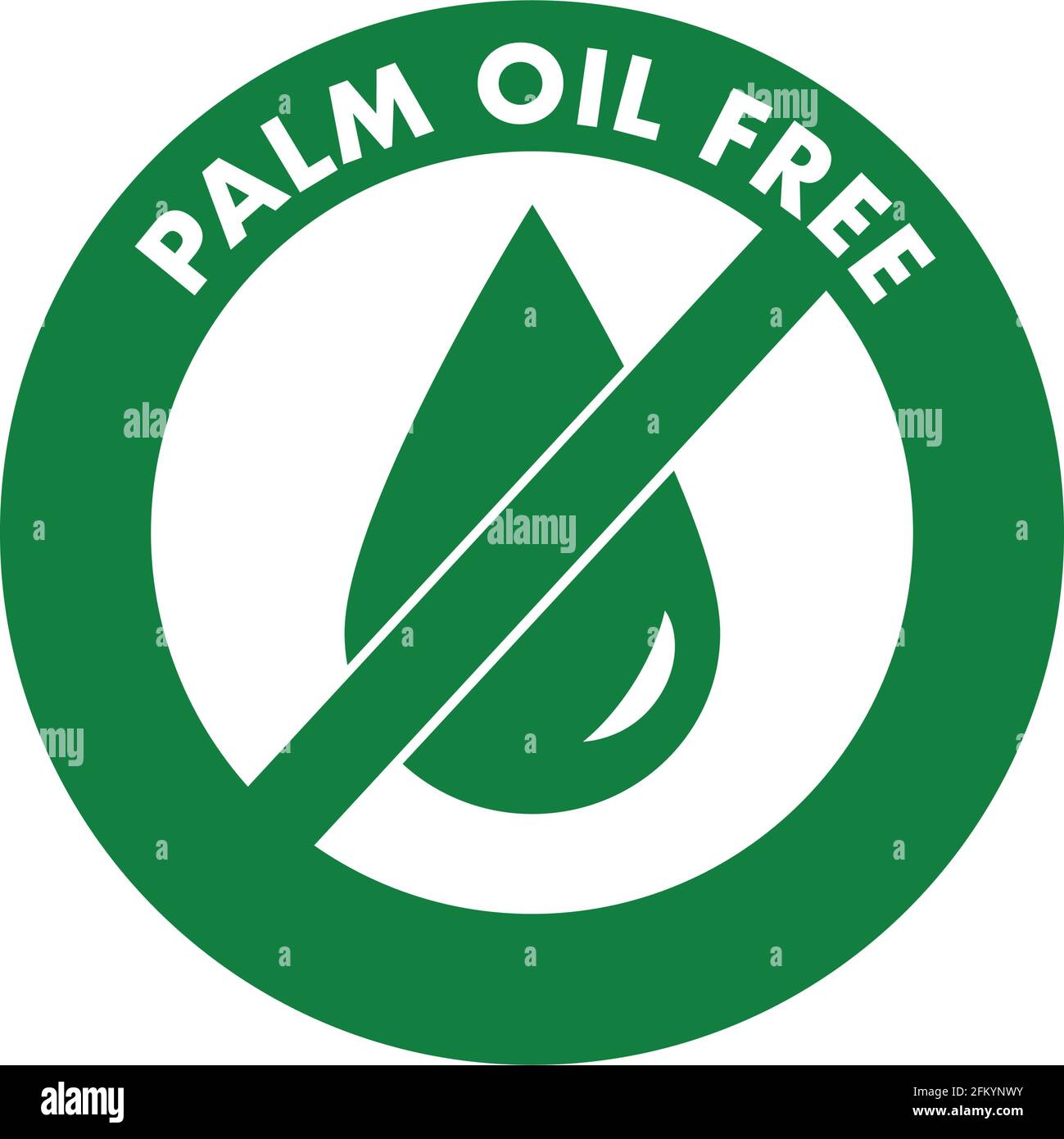 Palmöl frei, kein Palmöl grünes Logo isoliert auf weißem Hintergrund. Stock Vektor