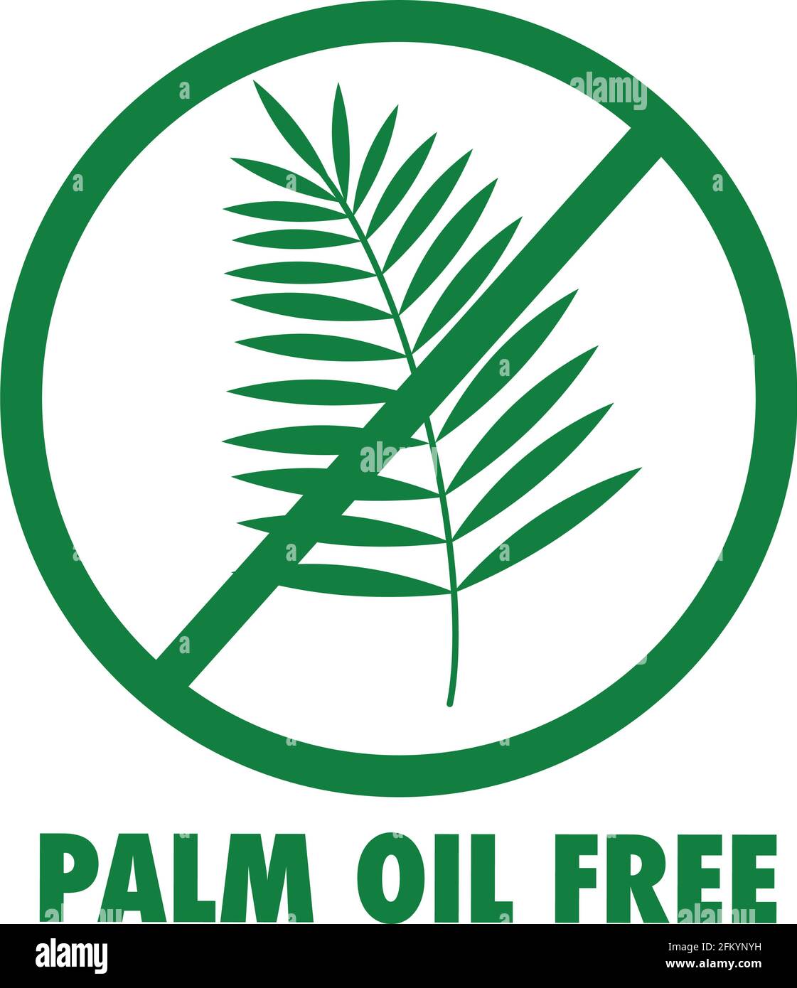 Palmöl frei, kein Palmöl grünes Logo isoliert auf weißem Hintergrund. Stock Vektor