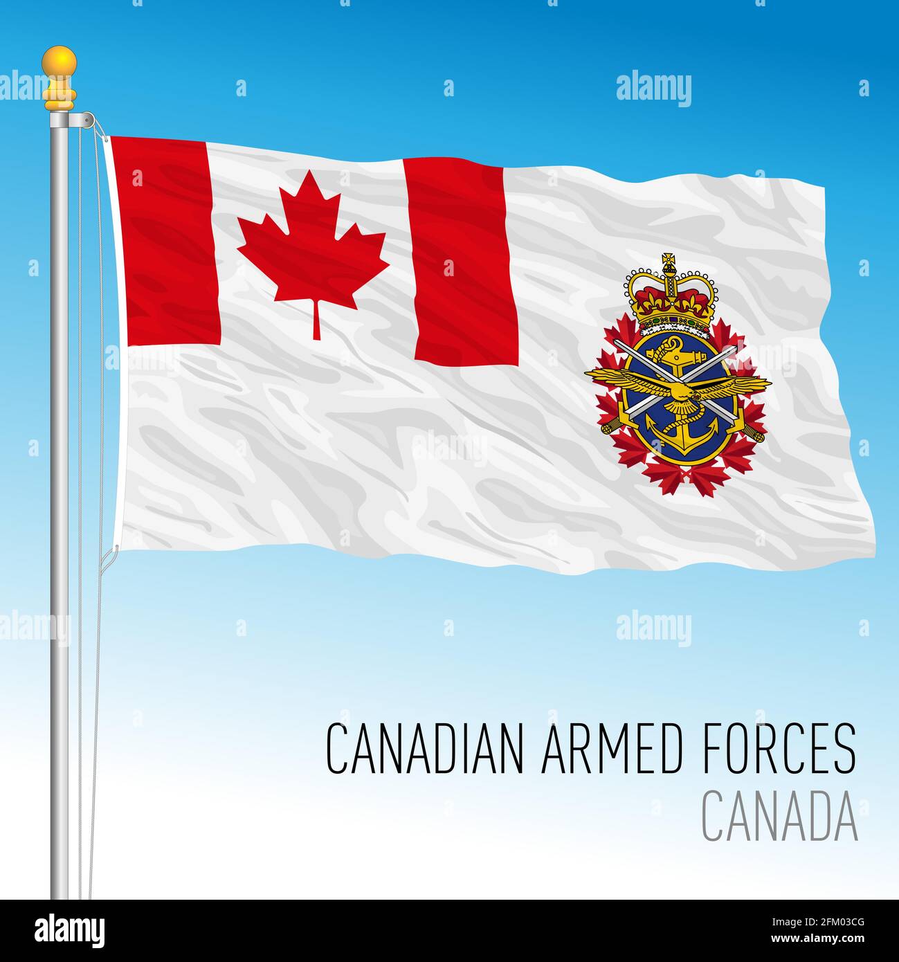 Flagge der kanadischen Streitkräfte, Kanada, nordamerikanisches Land, Vektorgrafik Stock Vektor