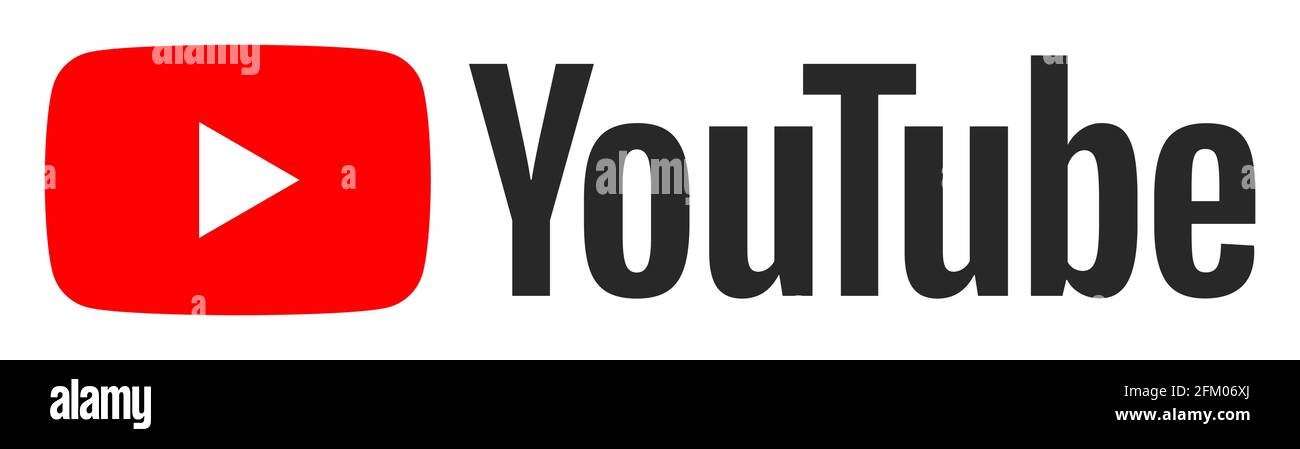 VINNYTSIA, UKRAINE - 3. Mai 2021: Neues YouTube-Logo. Vektor auf weißem Hintergrund isoliert Stock Vektor