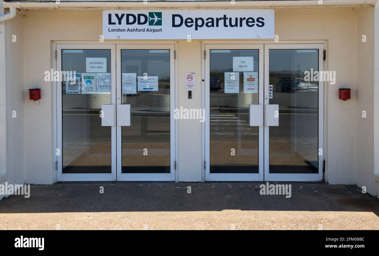 Eingang zum flughafen london ashford in lydd Kent Stockfoto