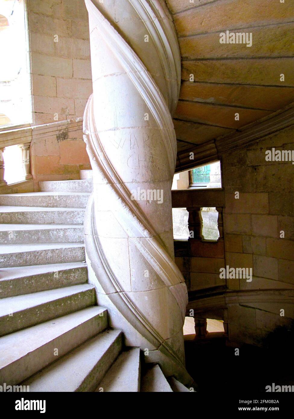 Europa, Frankreich, Loire-Tal, Loire, Schloss Chambord, Chateau de Chambord, Schloss, Schlösser, Treppen, Treppe, Wendeltreppe, Spirale, Innen, UNES Stockfoto