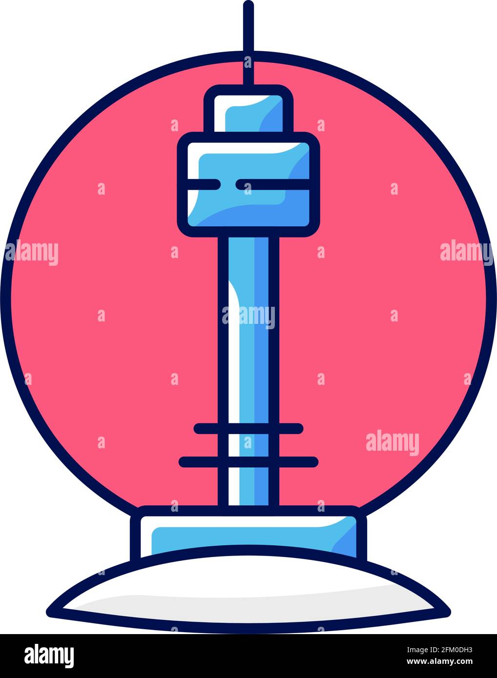 N Seoul Tower RGB-Farbsymbol Stock Vektor