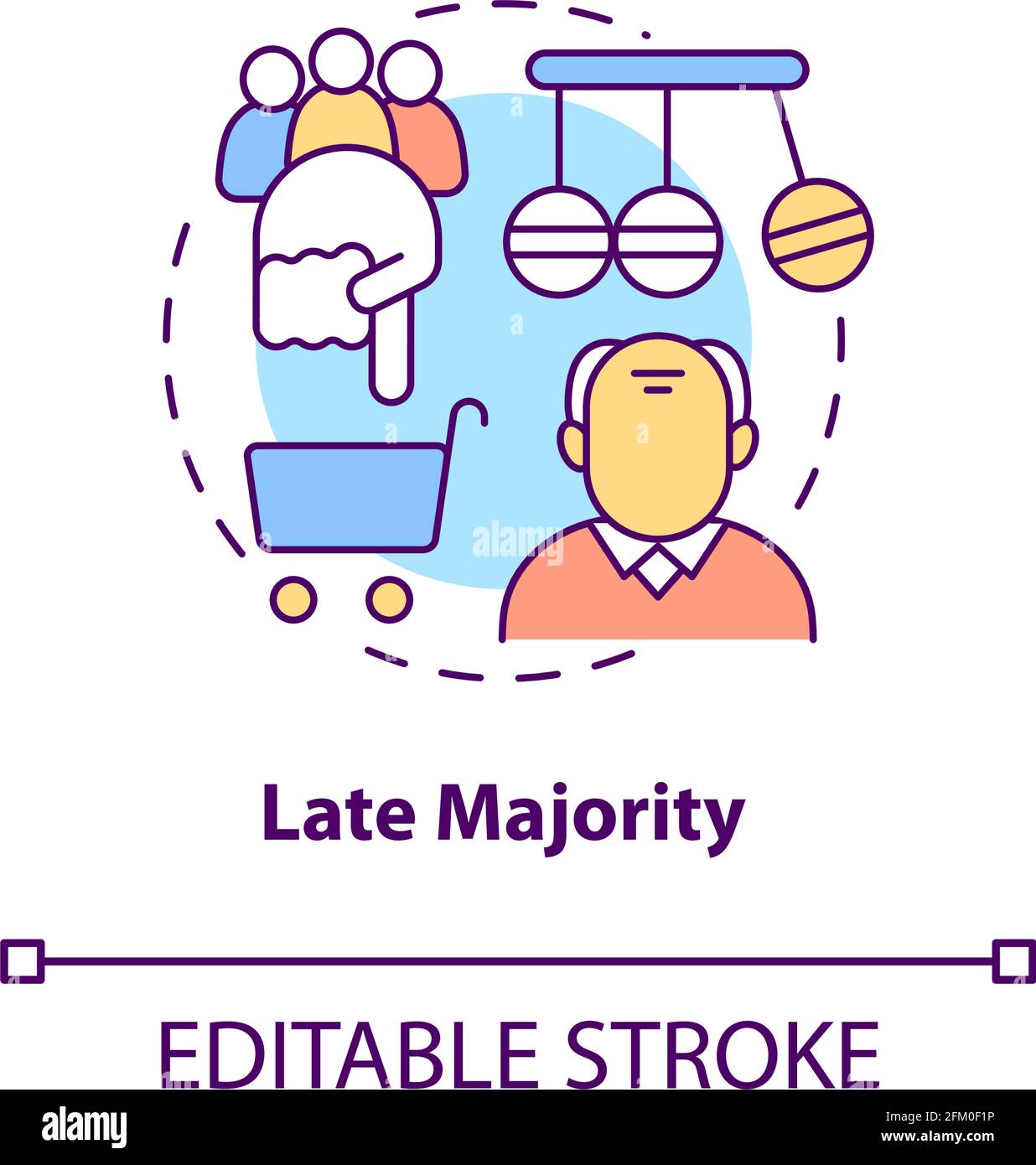 „Late Majority“-Symbol Stock Vektor