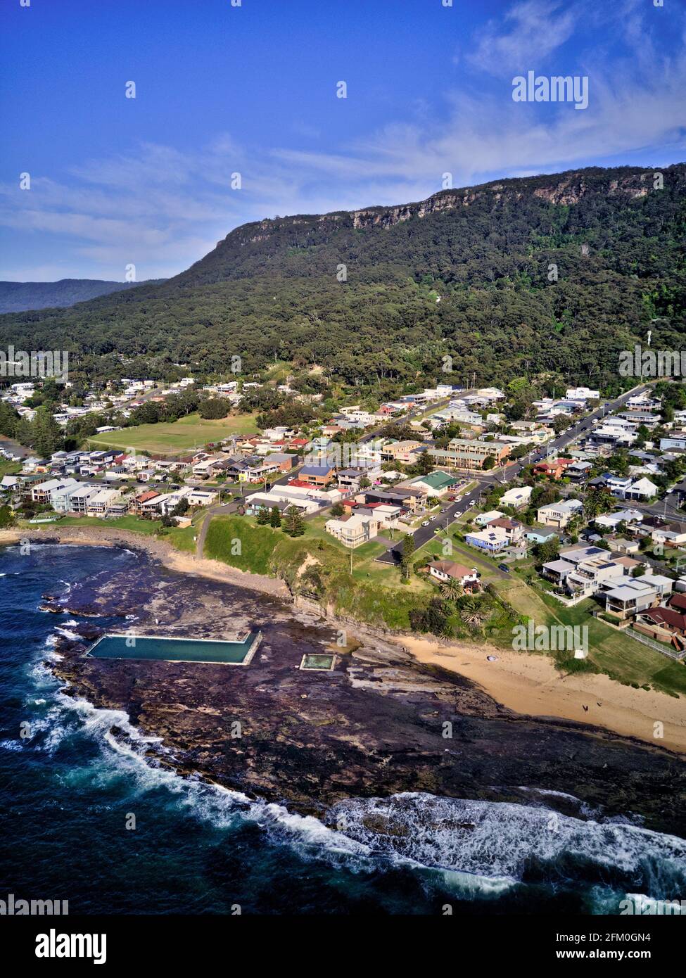 Luftaufnahme der städtischen Siedlungen von Coledale nördlich von Wollongong New South Wales Australien Stockfoto