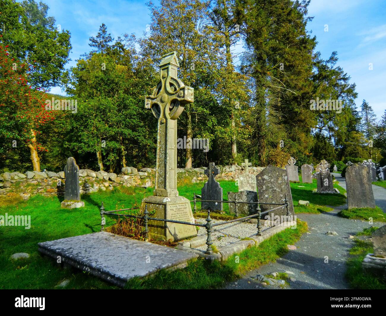 Friedhof in Glendalough Early Monastic Site, County Wicklow, Irland, Europa Stockfoto