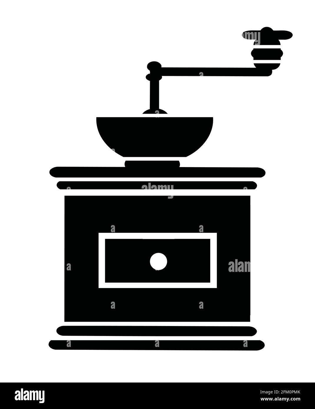 Vektor-Elemente Silhouette Hand Kaffeemühle des Haushalts Stock Vektor