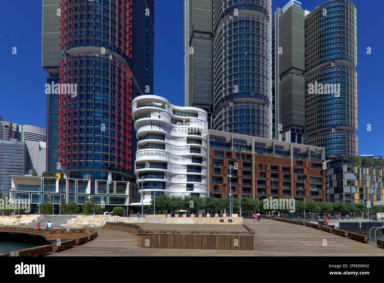 Bürogebäude rund um Barangaroo am Darling Harbour, Sydney, Australien Stockfoto