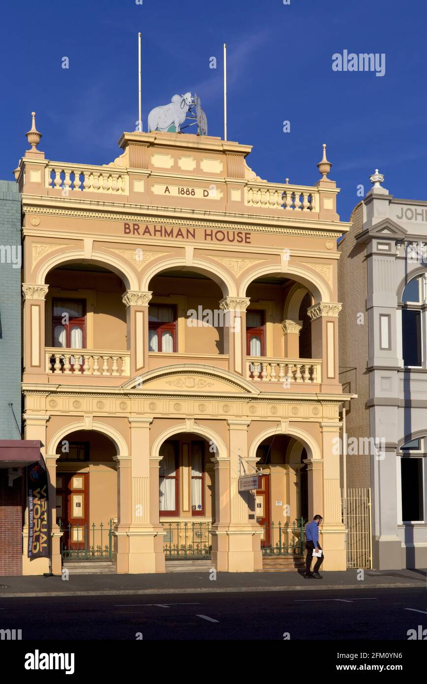 Das AMP Building (1888) ist ein denkmalgeschütztes Bürogebäude an der 183 East Street, Rockhampton, Queensland, Australien. Heute ist es als Brahman Hous bekannt Stockfoto