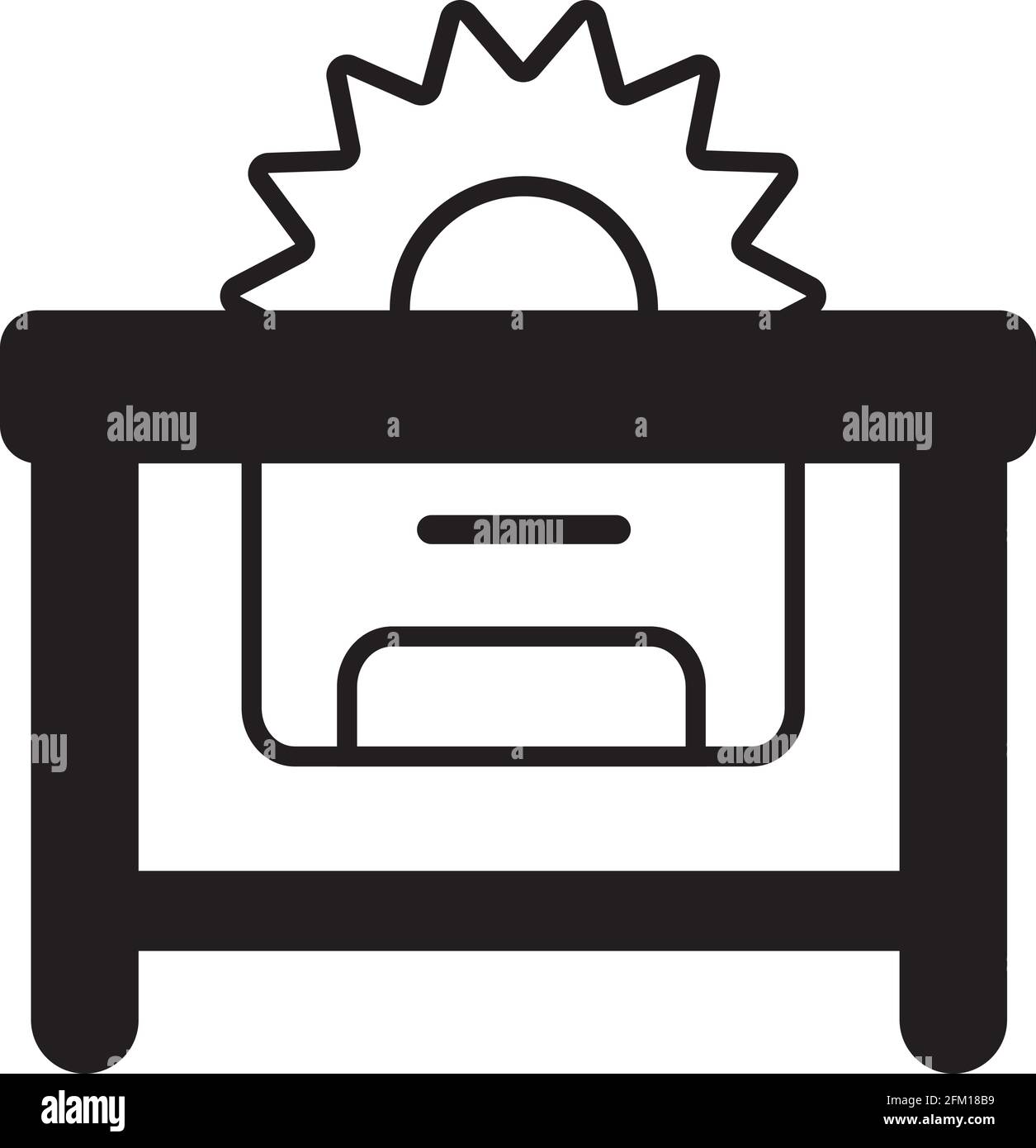 Sägemaschine Symbol isoliertes Hintergrundvektorbild Stock Vektor
