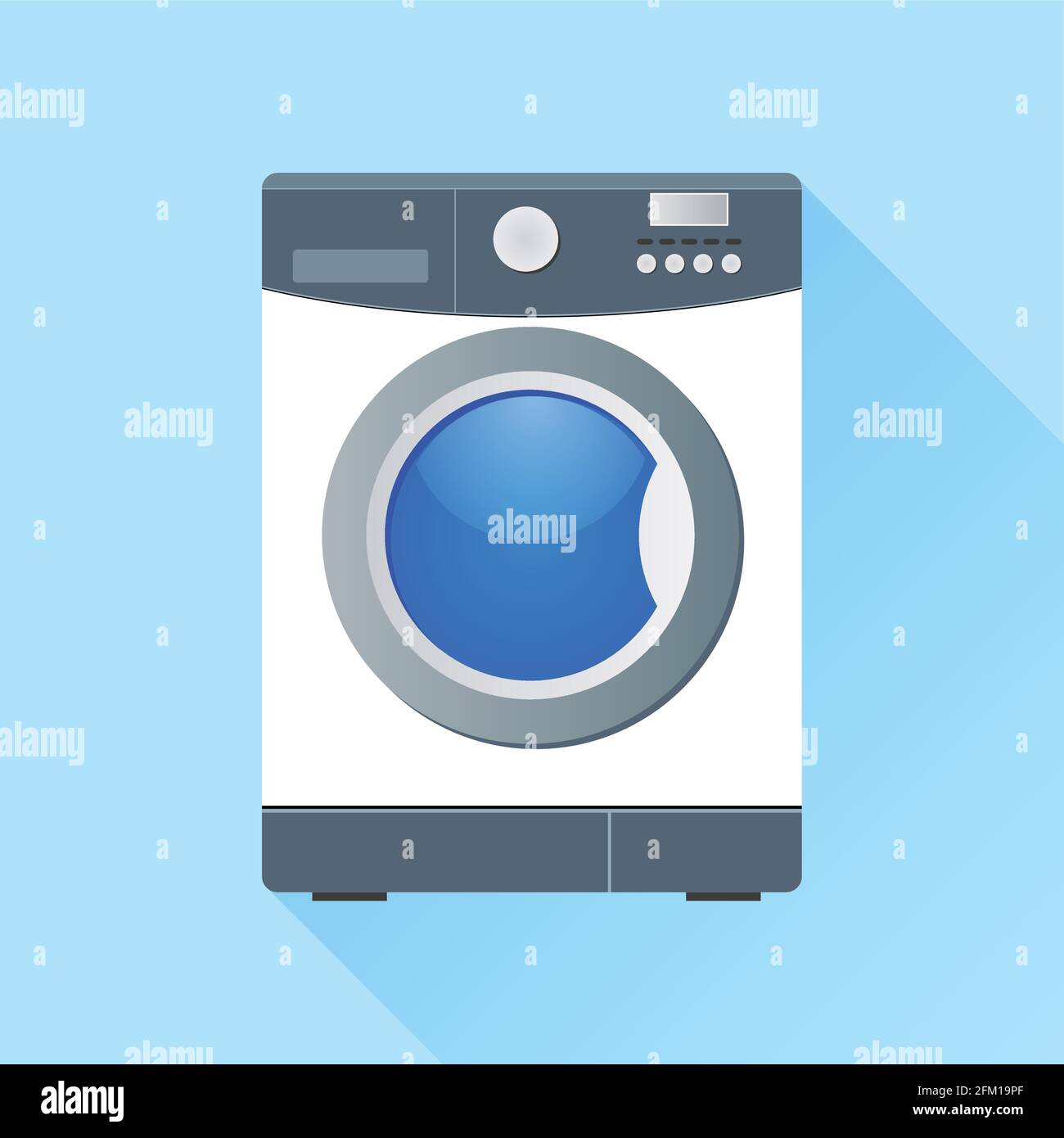 Abbildung des Symbols der Waschmaschine mit Schatten Stock Vektor