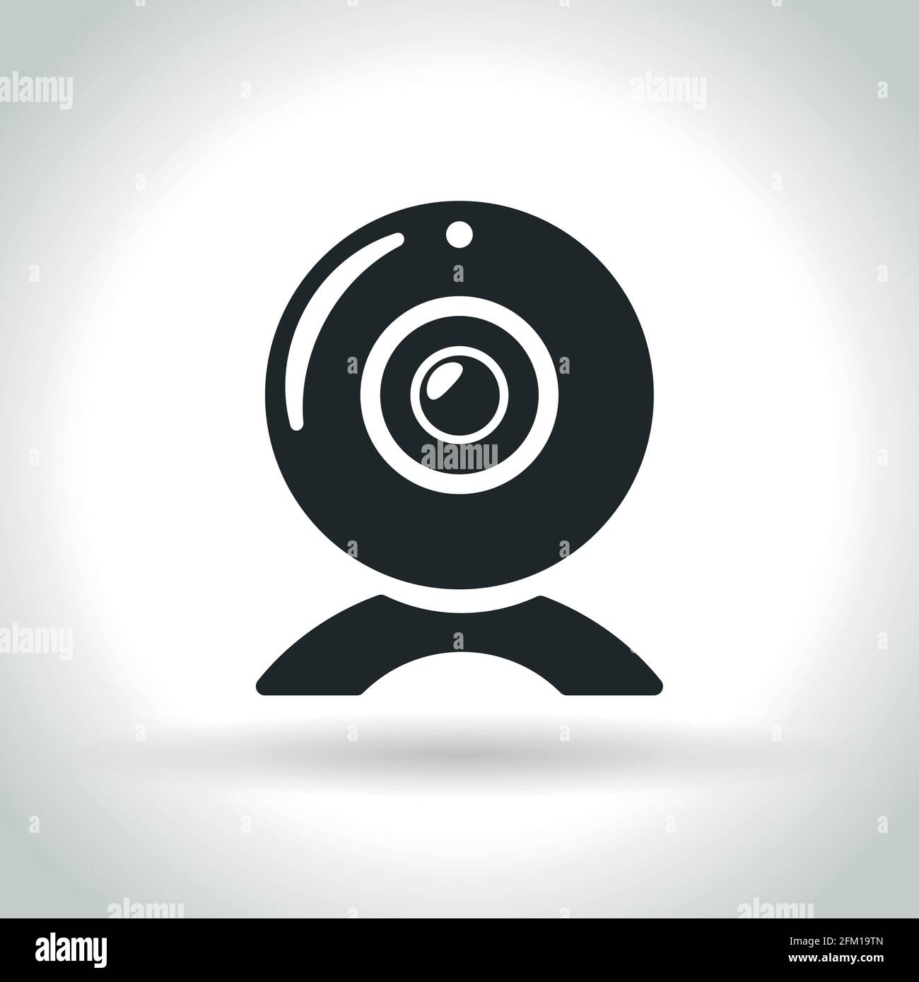 Abbildung des Symbols der Webcam auf weißem Hintergrund Stock Vektor