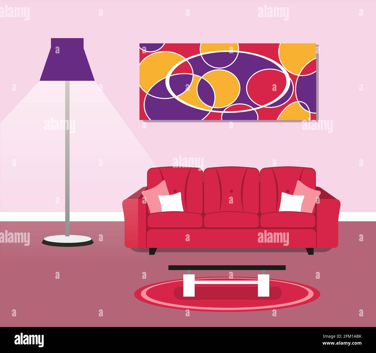 Illustration des Wohnzimmers modernes Designkonzept Stock Vektor