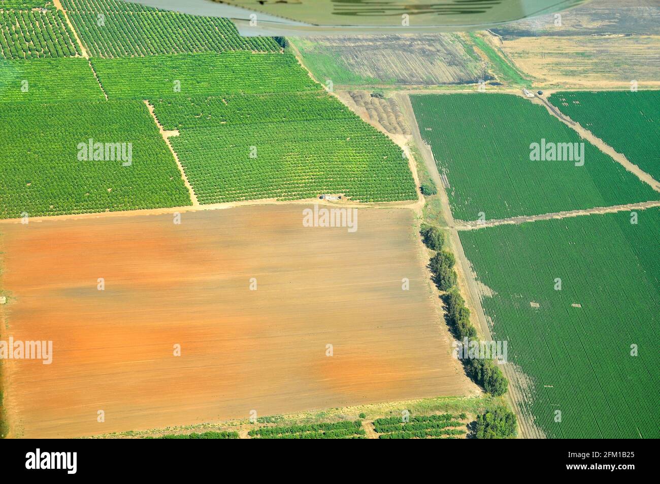 Luftaufnahme des kultivierten Ackerland fotografiert in Israel Stockfoto