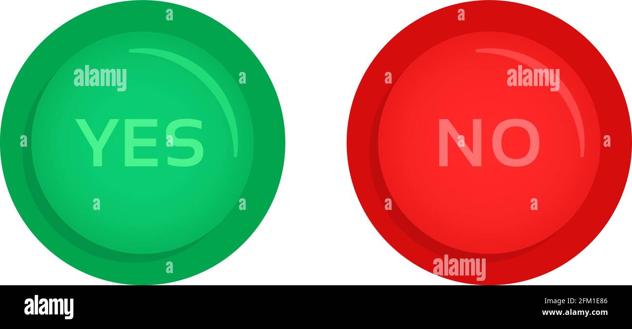 Rote und grüne Ja- und Nein-Tasten Stock Vektor