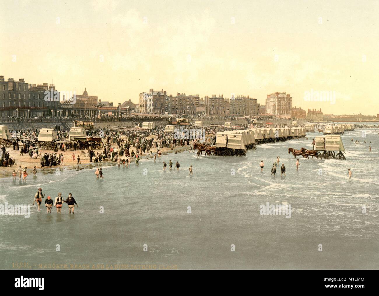 Margate Ladies Bade Beach, Kent um 1890-1900 Stockfoto