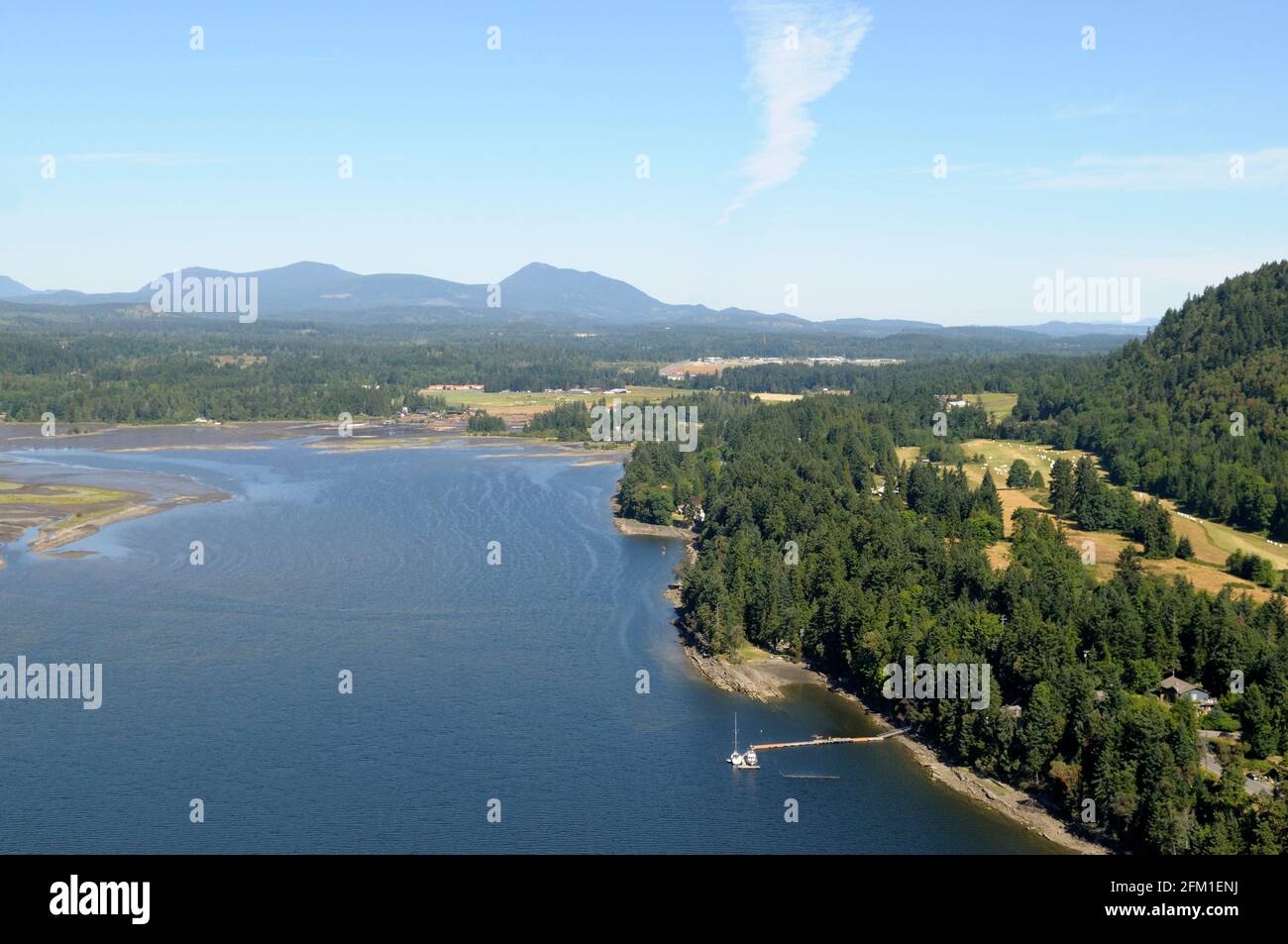 Das andere Ende des Ladysmith Harbour, Vancouver Island Luftaufnahmen, British Columbia, Kanada. Stockfoto