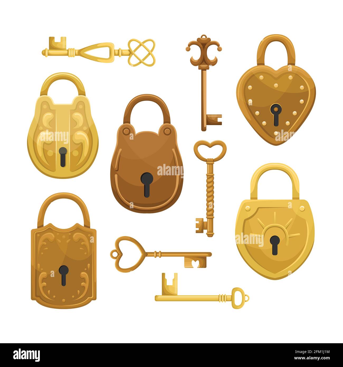 Vector Set mit Retro-Schlüsseln und Schlössern. Stock Vektor