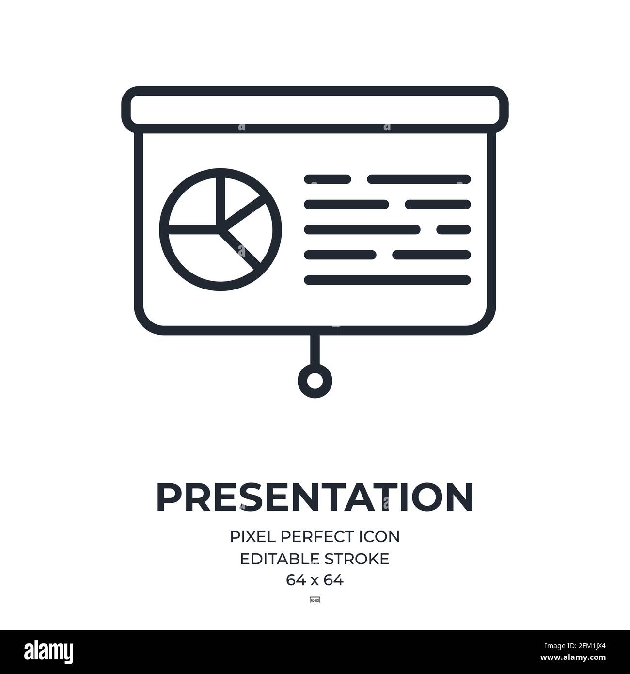 Darstellung bearbeitbares Konturumrisssymbol isoliert auf flacher Vektorgrafik mit weißem Hintergrund. Pixel perfekt. 64 x 64. Stock Vektor