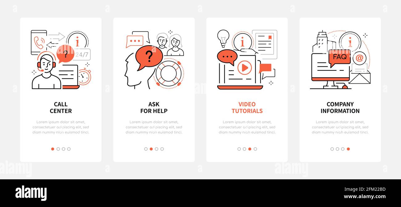 Kontaktieren Sie uns - Webbanner im modernen Liniendesign-Stil Stock Vektor