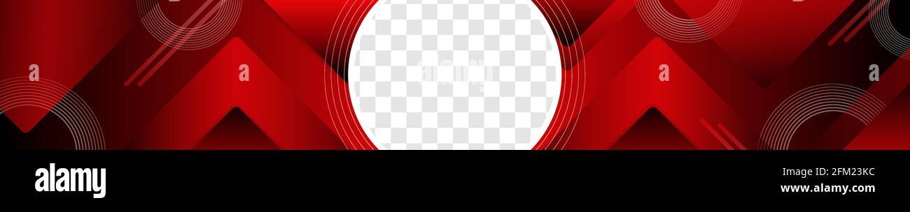 Social Media Video Red Dynamic Profile Header mit transparentem Hintergrund. Vektorgrafik Stock Vektor