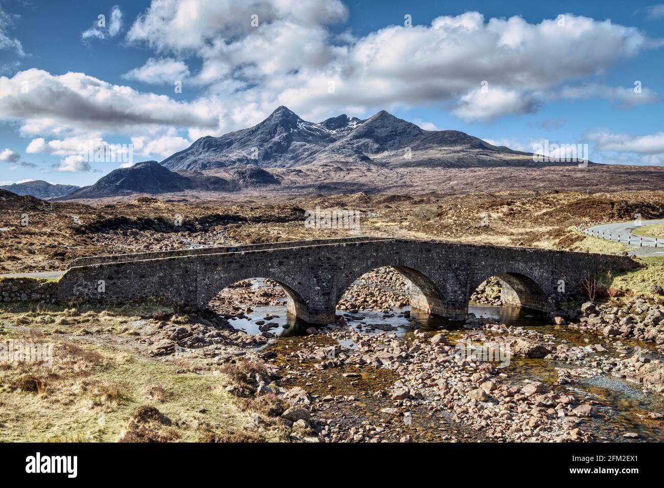 Die alte Brücke Sligachan - Isle of Skye Stockfoto