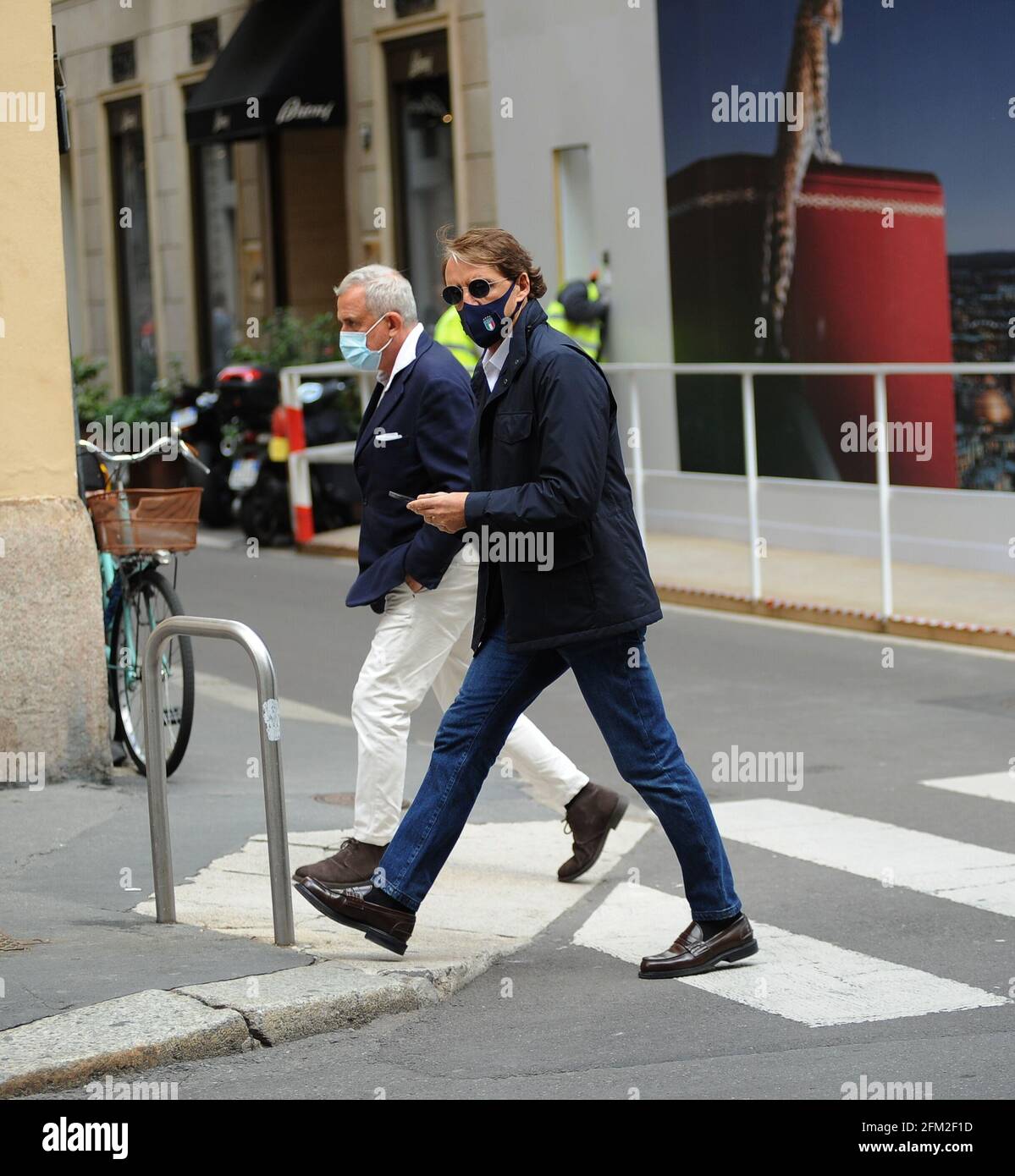 Mailand, Roberto Mancini in der Mitte der Trainer der italienischen