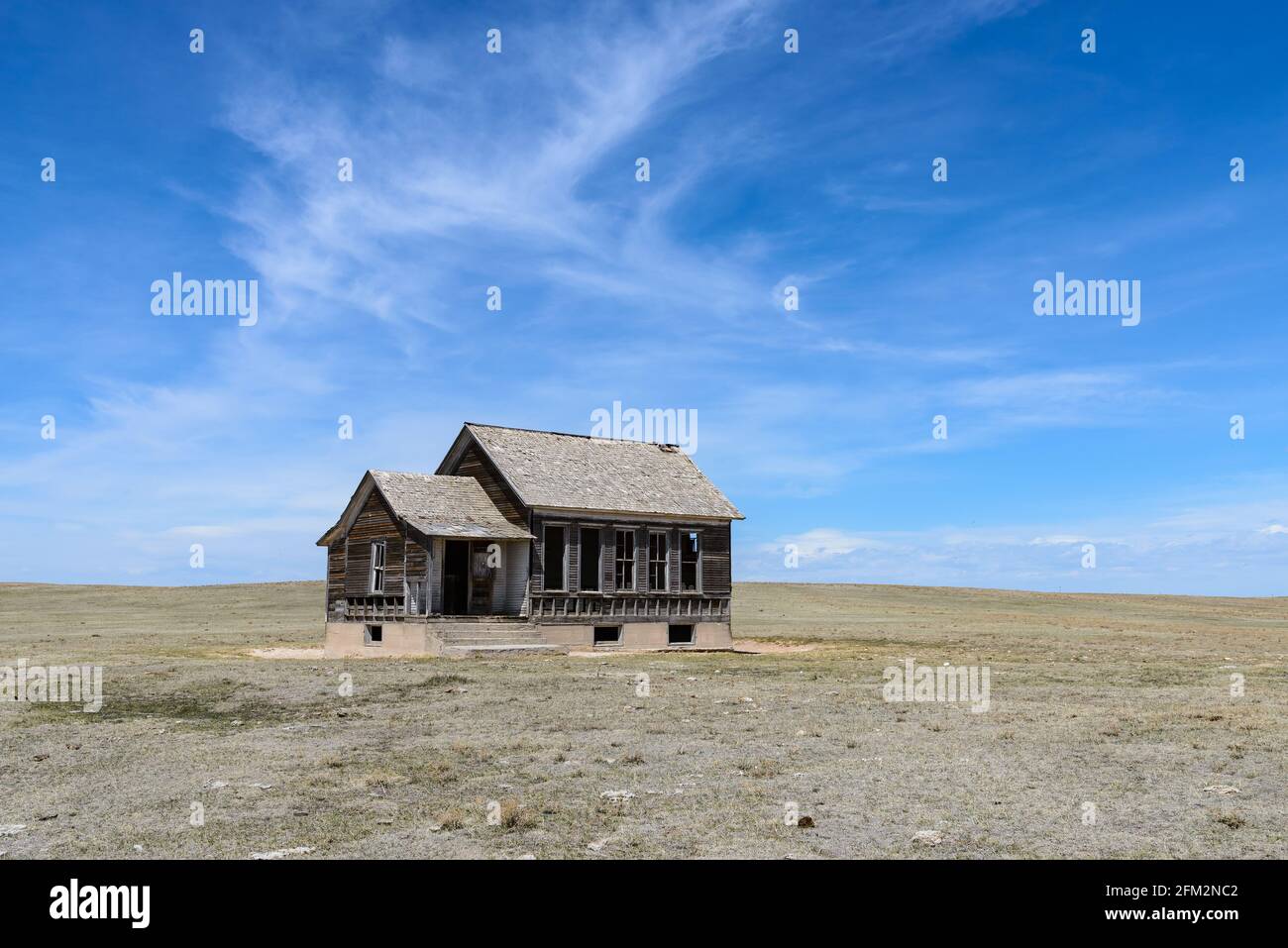 Ein verlassenes Haus auf der offenen Ebene. Colorado, USA. Stockfoto
