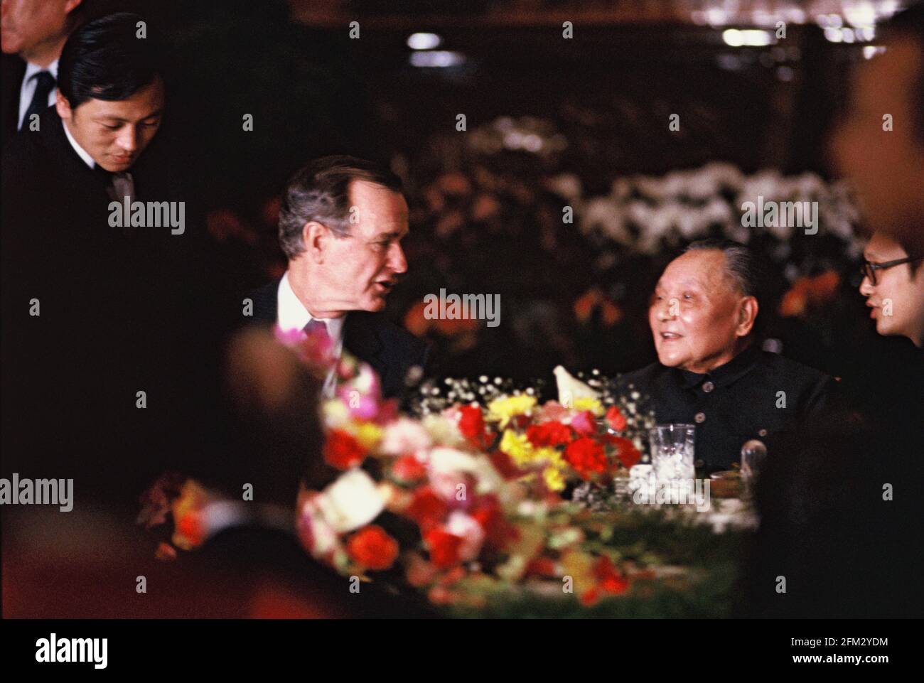 Präsident HW Bush mit Deng Xiaopin, Oberster Führer Chinas Foto von Dennis Brack. Bb77 Stockfoto