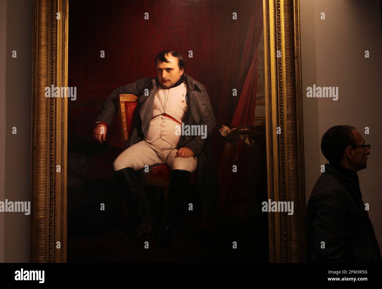 Paris, Fontainebleau' im Militärmuseum Les Invalides in Paris. Mai 1821. Die am 5. Mai 2013 aufgenommene Datei zeigt ein Gemälde von „Napoleon in Fontainebleau“ im Militärmuseum Les Invalides in Paris, Frankreich. Frankreich gedachte des 200. Todestages des französischen Imperators Napoleon Bonaparte. Napoleon Bonaparte (1769-1821) starb am 5. Mai 1821 im Exil auf der Insel St. Helena. Kredit: Gao Jing/Xinhua/Alamy Live Nachrichten Stockfoto