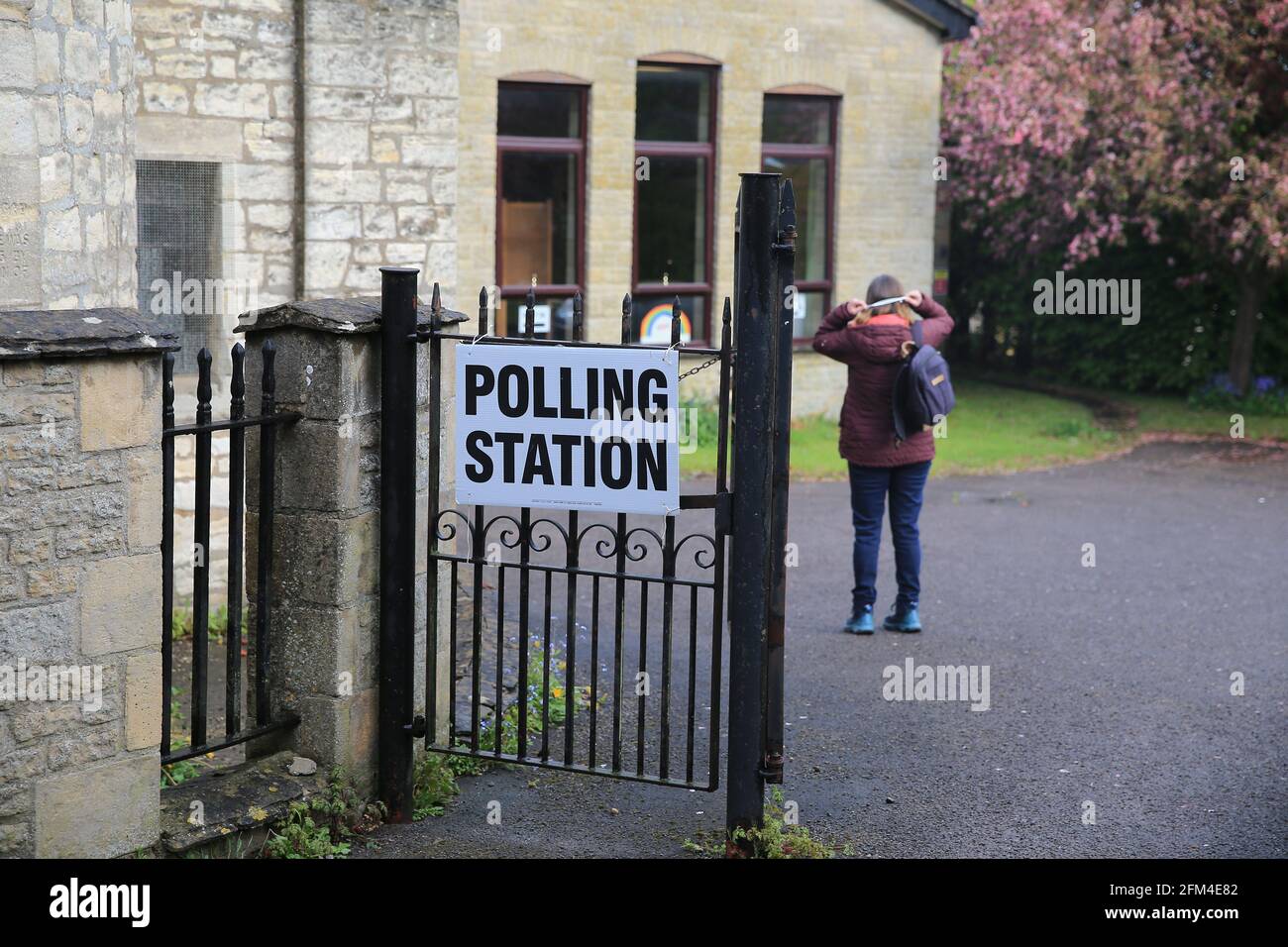 Stroud, Gloucestershire, Großbritannien. Mai 2021. Wahllokale für die Kommunalwahlen am 6. Mai 2021 in Stroud, Gloucestershire, Großbritannien, geöffnet. Kredit: Gary Learmonth / Alamy Live Nachrichten Stockfoto