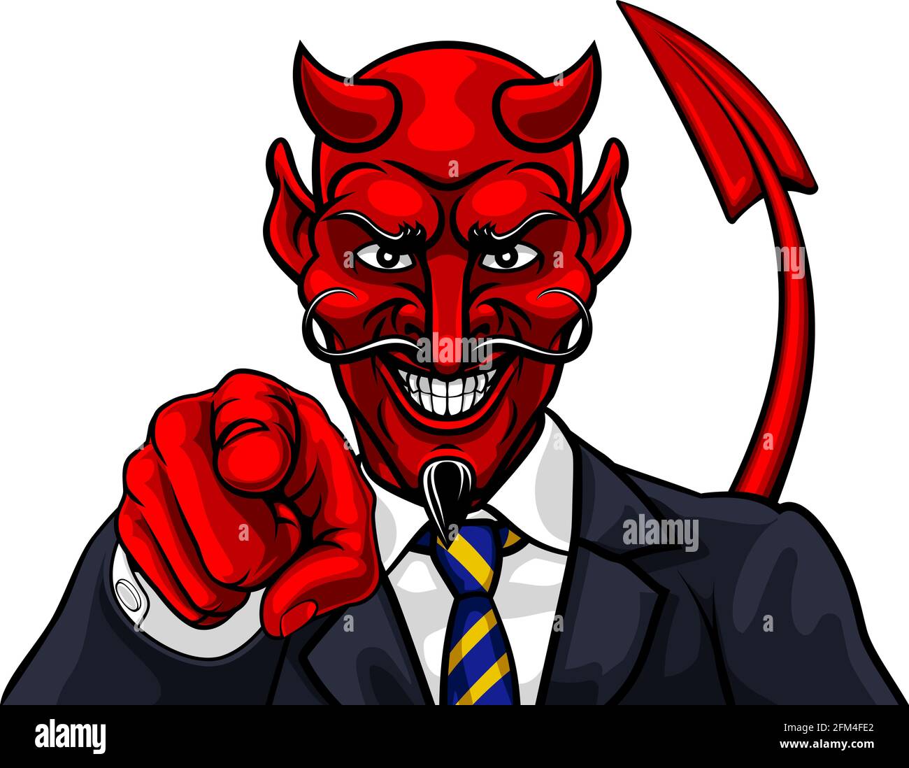 Teufel Böse Geschäftsmann in Anzug zeigen Stock Vektor